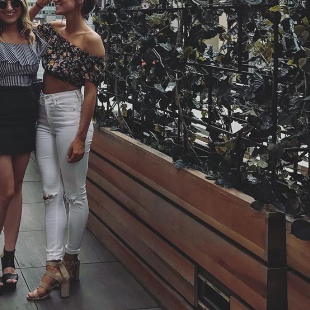 Ripped white top shop jeans